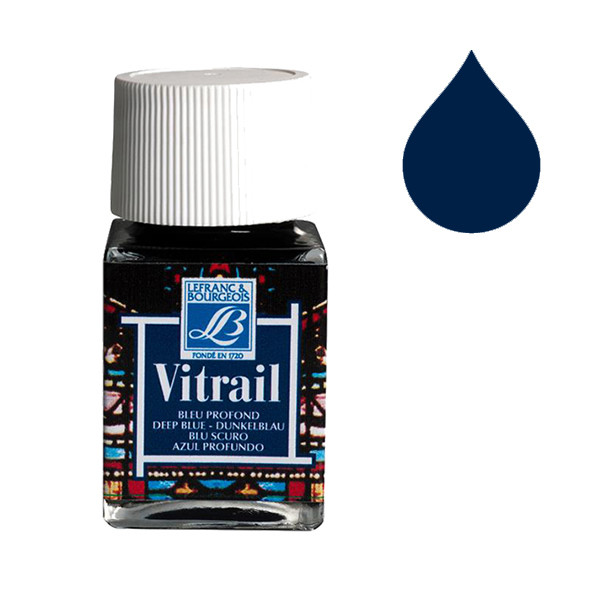 Lefranc & Bourgeois Vitrail 465 deep blue glass & porcelain paint (50ml) 405115 Lefranc & Bourgeois Vitrail 465 deep blue glass & porcelain paint (50ml) 405115 - 1