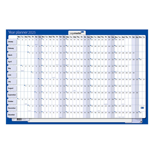 Legamaster 2025 horizontal annual planner, 60cm x 90cm 7-420222-25 261984 - 1