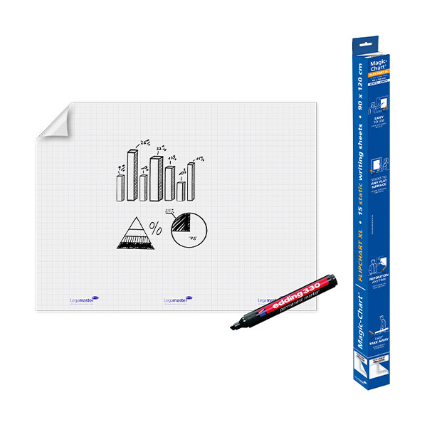 Legamaster Magic-Chart XL flip chart foil, 90cm x 120cm (15 sheets) 7-159054 262033 - 1