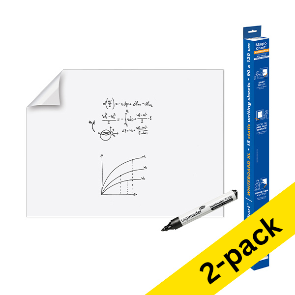 Legamaster Magic-Chart XL whiteboard foil, 90cm x 120cm (2 x 15 sheets)  261995 - 1