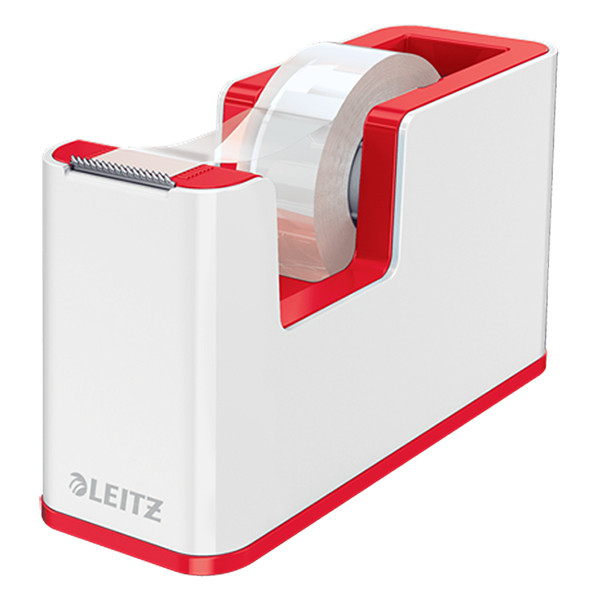 Leitz 5364 WOW  white/red adhesive tape holder 53641026 227657 - 1