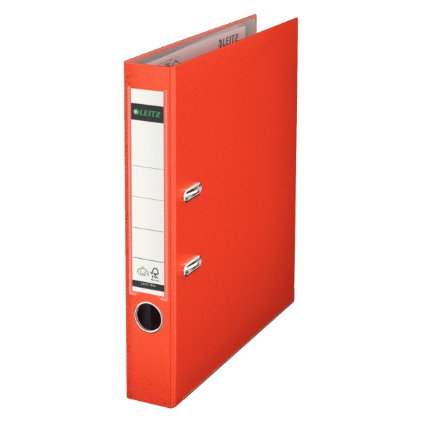 Leitz A4 lever arch file | Leitz 1015 plastic | light red 50mm 10155020 211819 - 1