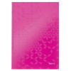 Leitz WOW A4 pink hardback lined notebook, 80 sheets