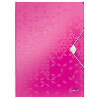 Leitz WOW metallic pink plastic 3-flap folder 45990023 211883