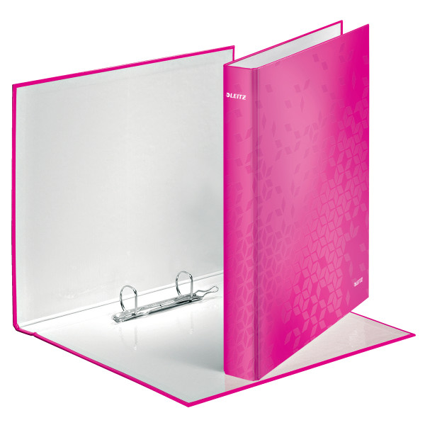 Leitz WOW metallic pink ring binder with 2 D-rings 42410023 211286 - 1