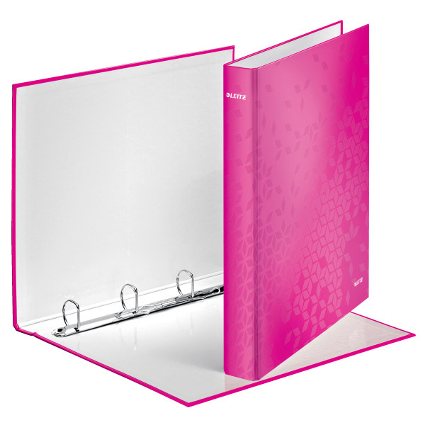 Leitz WOW metallic pink ring binder with 4 D-rings 42420023 211296 - 1