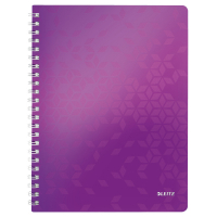 Leitz WOW metallic purple A4 checked spiral block, 80 grams (80 sheets) 46380062 211991