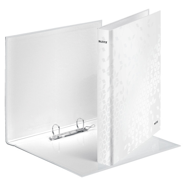 Leitz WOW metallic white ring binder with 2 D-rings 42410001 211294 - 1