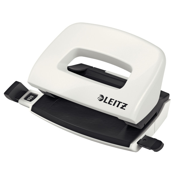 Leitz WOW white metallic mini hole punch 2-hole (10 sheets) 50601001 226055 - 1