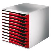 Leitz red drawer unit (10 drawers) 52810025 211214