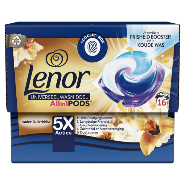 Lenor All-in-1 Amber & Orchid detergent pods (16 washes)  SLE00376 - 1