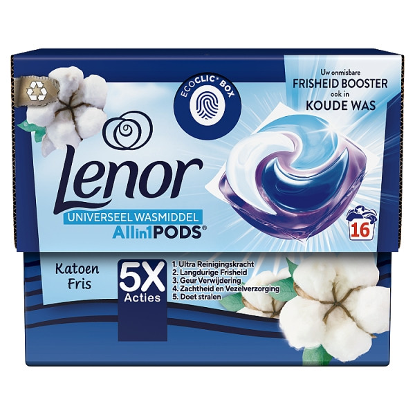 Lenor Cotton Fresh All-in-1 detergent pods (16 pods)  SLE00482 - 1