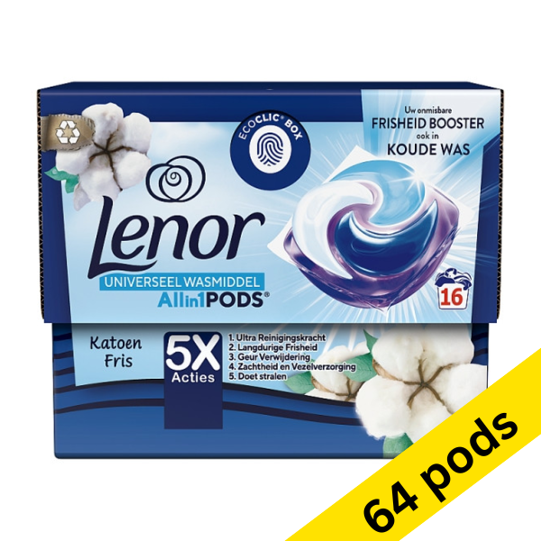 Lenor Cotton Fresh All-in-1 detergent pods (64 pods)  SLE00483 - 1