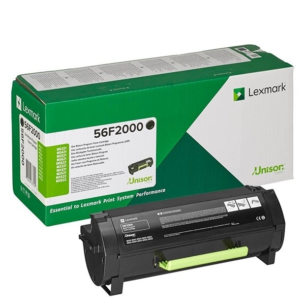 Lexmark 56F2000 black toner (original Lexmark) 56F2000 037844 - 1