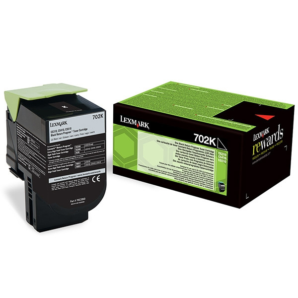 Lexmark 702K (70C20K0) black toner (original Lexmark) 70C20K0 037238 - 1