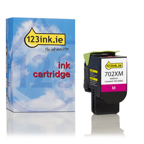 Lexmark 702XM (70C2XM0) extra high capacity magenta toner (123ink version) 70C2XM0C 037259 - 1