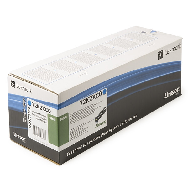 Lexmark 72K2XC0 high capacity cyan toner (original Lexmark) 72K2XC0 037640 - 1