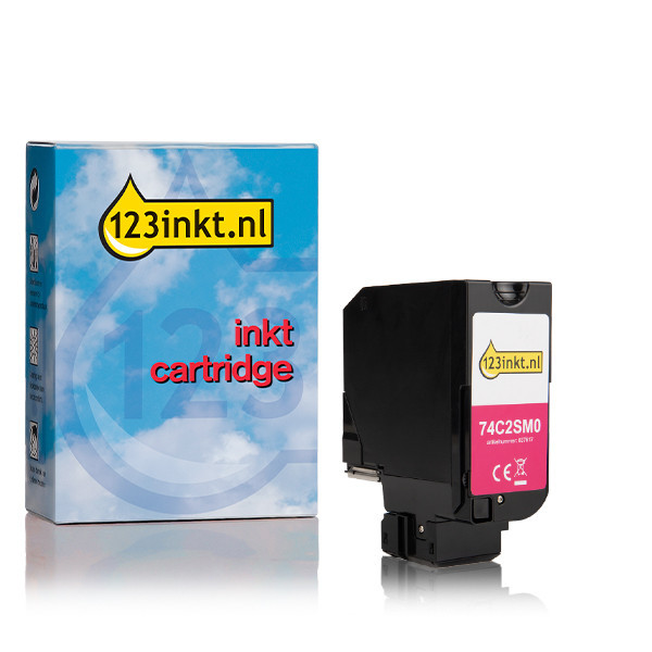 Lexmark 74C20M0 magenta toner (123ink version) 74C20M0C 037609 - 1