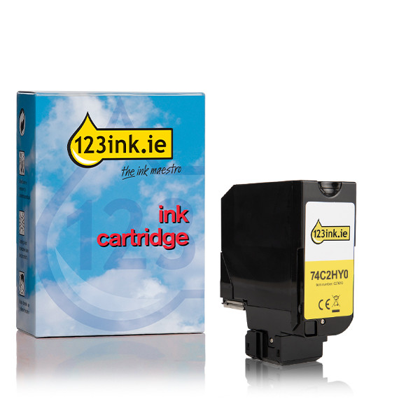 Lexmark 74C2HY0 extra high capacity yellow toner (123ink version) 74C2HY0C 037671 - 1