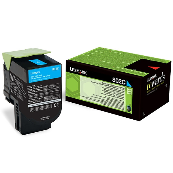 Lexmark 802C (80C20C0) cyan toner (original Lexmark) 80C20C0 037278 - 1