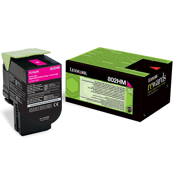 Lexmark 802HM (80C2HM0) high capacity magenta toner (original Lexmark) 80C2HM0 037296 - 1