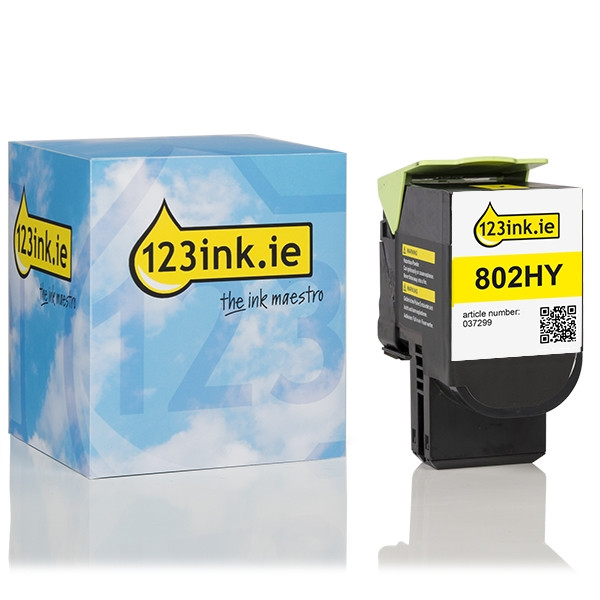 Lexmark 802HY (80C2HY0) high capacity yellow toner (123ink version) 80C2HY0C 037299 - 1