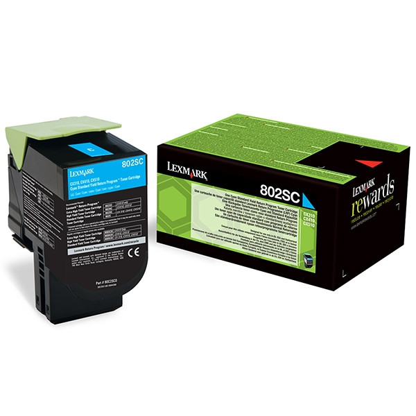 Lexmark 802SC (80C2SC0) cyan toner (original Lexmark) 80C2SC0 037286 - 1