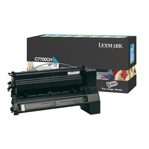 Lexmark C7700CH high capacity cyan toner (original) C7700CH 034875 - 1