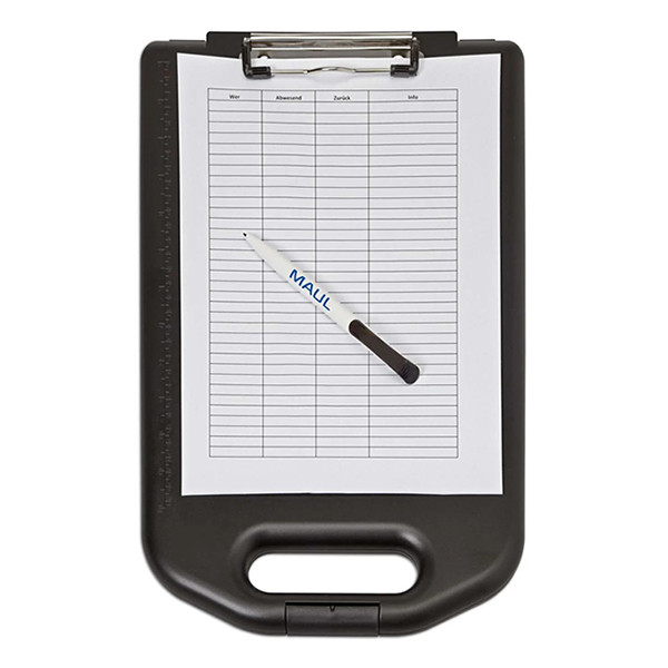 Maul black A4 portrait clipboard with large storage compartment 2349590 402170 - 2