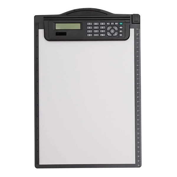 Maul black A4 portrait plastic clipboard with calculator 2325490 402317 - 2