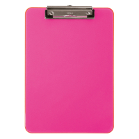 5 x Maul neon pink A4 portrait plastic clipboard