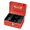 Maul red steel money box with coin slot (12.5cm x 9.5cm x 6cm)