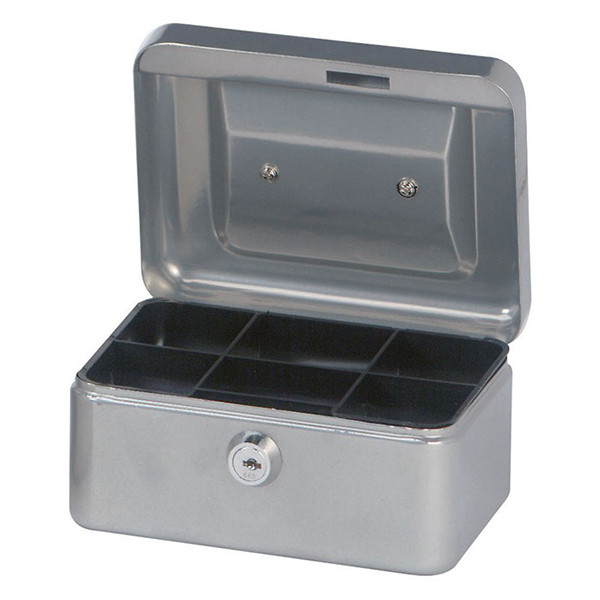 Maul silver steel cash box, 15.2cm x 12.5cm x 8.1cm 5610195 402104 - 1