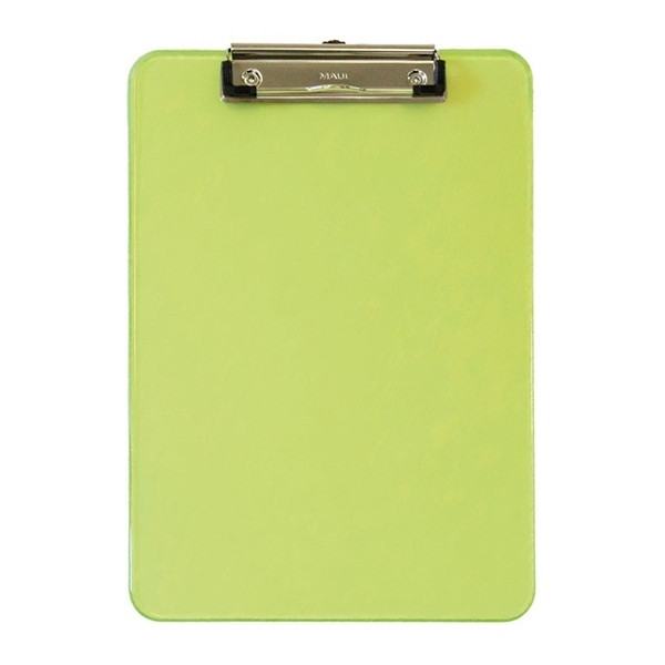 Maul transparent neon green A4 portrait plastic clipboard 2340651 402206 - 1