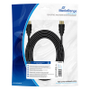 MediaRange black connection cable, 10.2 gbit/s, 5.0m, cotton