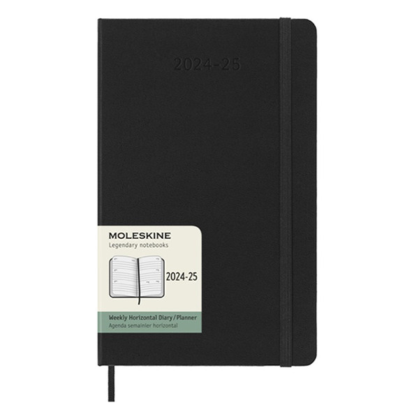 Moleskine black large hardcover 18 month weekly diary 2024/2025 DHB18WH3Y25 313231 - 1