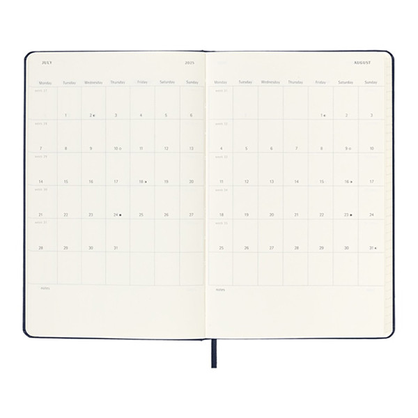 Moleskine black large hardcover 18 month weekly diary 2024/2025 DHB18WH3Y25 313231 - 3