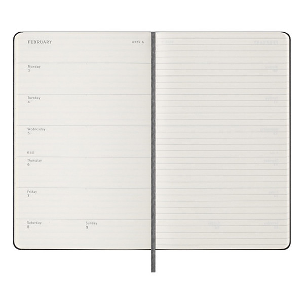 Moleskine black large hardcover 18 month weekly diary 2024/2025 DHB18WN3Y25 313222 - 2