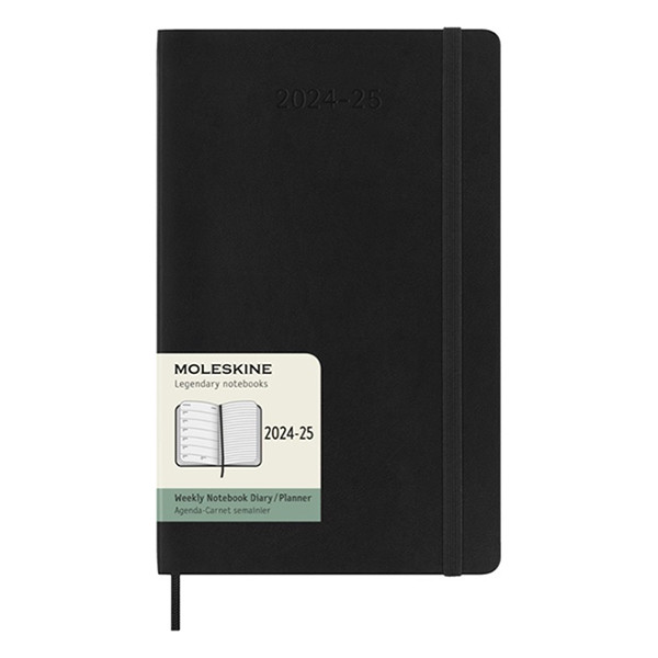 Moleskine black large softcover 2024/2025 18 month weekly diary DSB18WN3Y25 313226 - 1