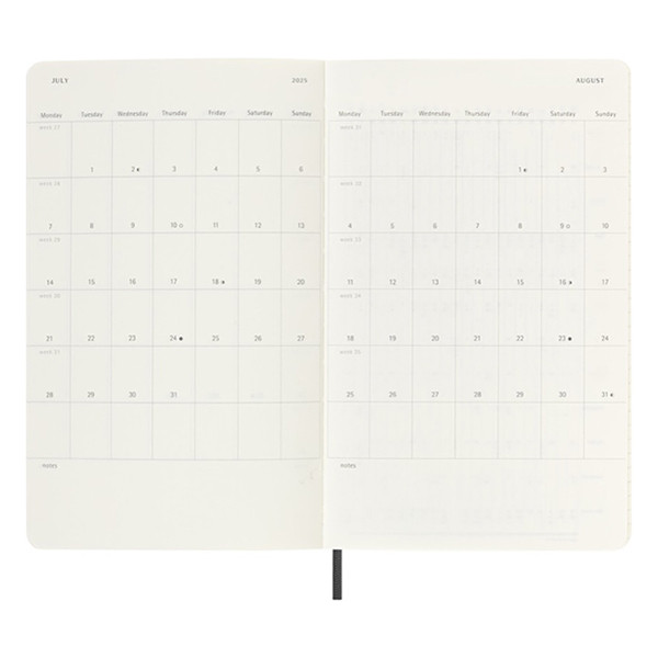 Moleskine black large softcover 2024/2025 18 month weekly diary DSB18WN3Y25 313226 - 3