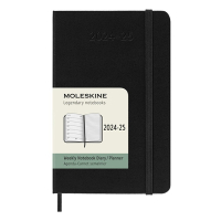 Moleskine black pocket hardcover 2024/2025 18 month weekly diary DHB18WN2Y25 313221