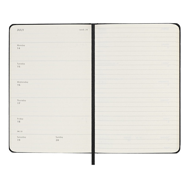 Moleskine black pocket hardcover 2024/2025 18 month weekly diary DHB18WN2Y25 313221 - 2