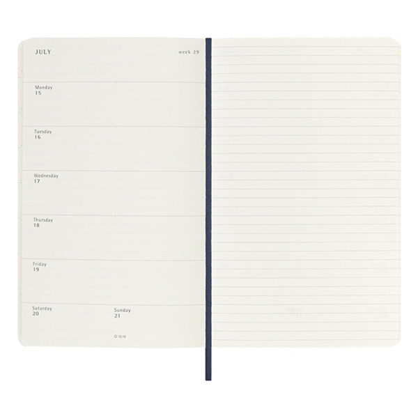 Moleskine sapphire blue large softcover 2024/2025 18 month weekly diary DSB2018WN3Y25 313229 - 2