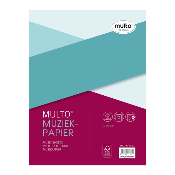 Multo A4 music paper 100 grams, 50 sheets (23-rings) 3007310130 205692 - 1