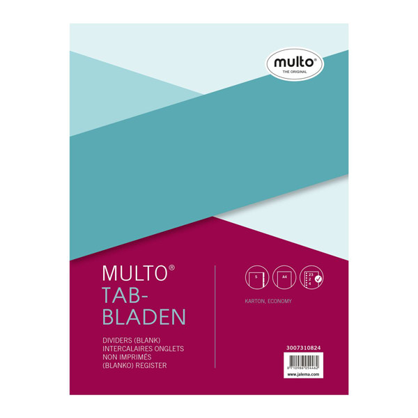 Multo Economy coloured A4 cardboard tabs with 6 tabs (23 holes) (5-pack) 3007310824 205698 - 1