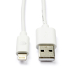 Nedis Apple iPhone Lightning to USB-A white charging cable, 1 metre