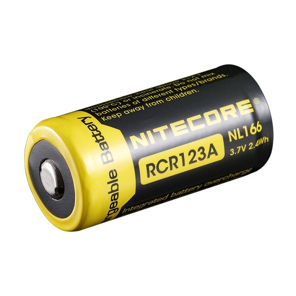 Nitecore RCR123A / 16340 rechargeable Li-ion battery, 3.7 V, 650 mAh NL166 RCR123A ANB00817 - 1