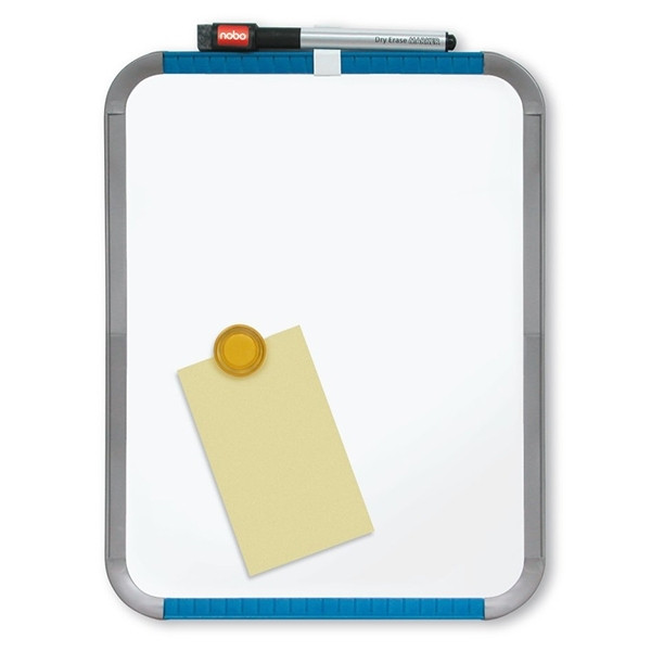 Nobo slimline white painted steel magnetic whiteboard, 28cm x 22cm QB05142ASTD 247140 - 1