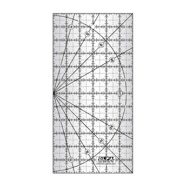 Olfa quilt rulers, 15cm x 30.5cm QR-6X12 219720 - 1