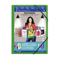 Oxford Polyvision green A4 customisable elastic folder 100201155 237684